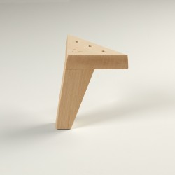 Pack de 4 patas de madera para sofás, muebles o camas. Modelo Trípode. Altura 13 cm.