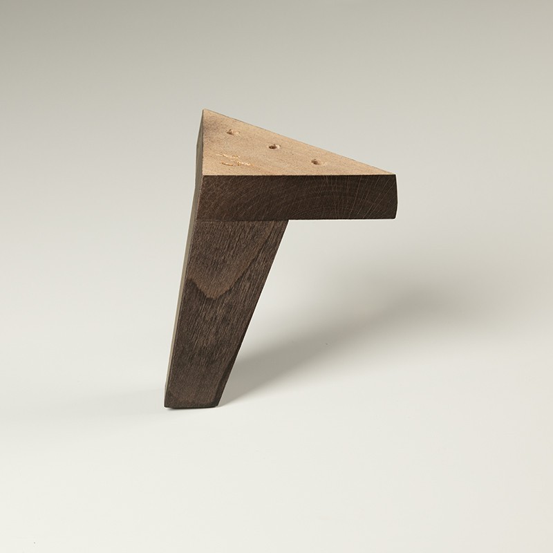 Pack de 4 patas de madera para sofás, muebles o camas. Modelo Trípode. Altura 13 cm.