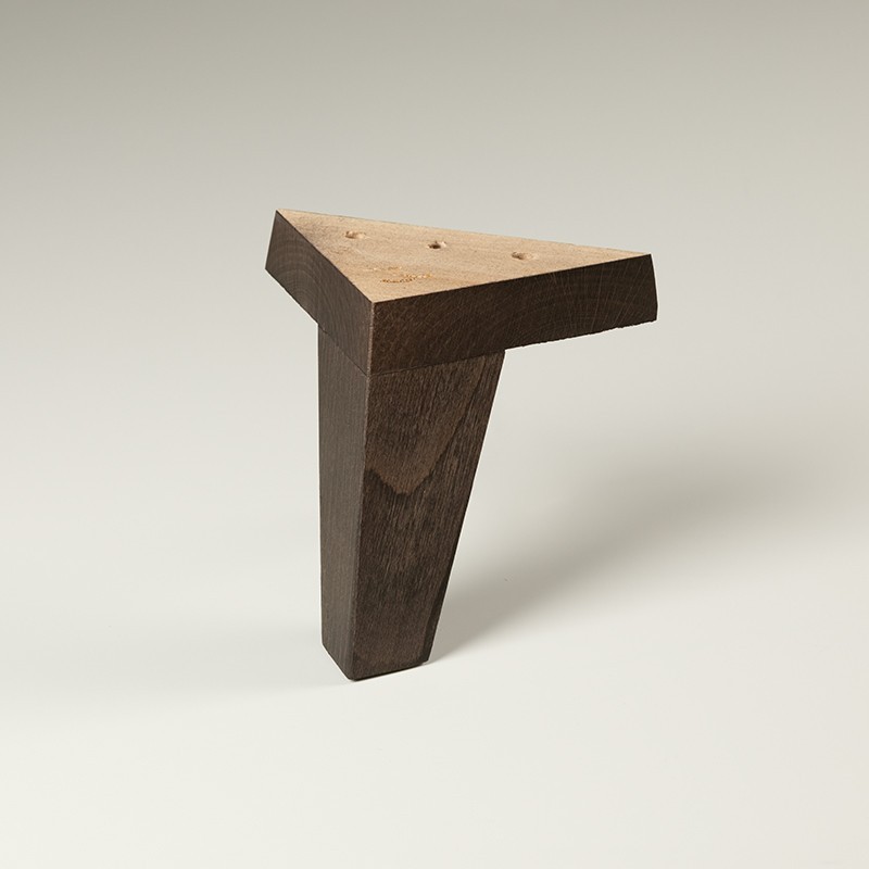 Pack de 4 patas de madera para sofás, muebles o camas. Modelo Trípode. Altura 13 cm.