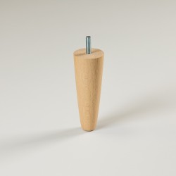 Pack de 4 patas de madera para sofá y mueble. Pata cónica altura 13cm.