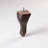 Pack de 2 patas de madera para sillón o muebles. Modelo torneada 17. Altura 17 cm.