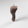 Pack de 2 patas de madera para sillón o muebles. Modelo torneada 17. Altura 17 cm.