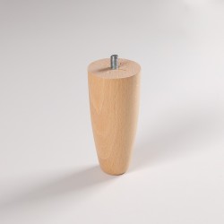 Pack de 4 patas de madera para cama, somier o mueble. Pata cónica altura 15cm.